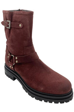 Miz Mooz Women's Laureen Moto Mid Boots Bordeaux - Medium